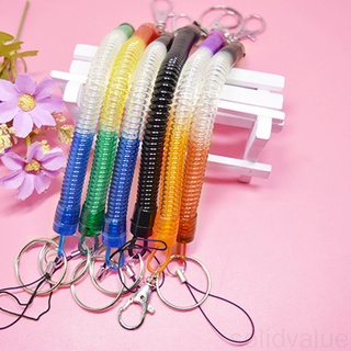 SV-Wallet Phone Elastic Spring Coiled Plastic Key Chain Clip Key Ring Spiral Strap Rope Stretchy Lanyard