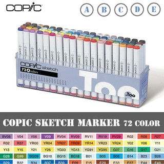 COPIC SKETCH MARKERS 72 COLOR SET [ A / B / C / D / E ] Professional Artists Color Pen , Marker for Draw the Art