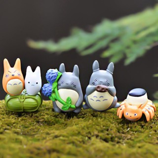 4 Pcs Totoro Fairy Garden Miniature Decor Figurines Terrarium Statues Ornaments