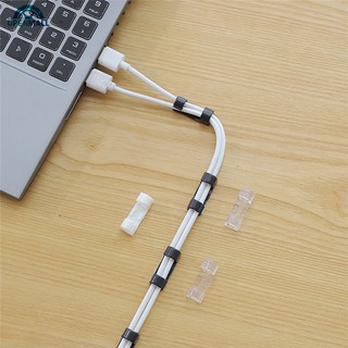 OM 20pcs Wire Cable Management Cord Clips Management Holder Data Telephone Line Winder Sleeve
