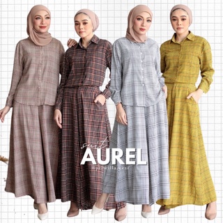 AUREL • Muslimah Suit Satu Set Setwear Loose Pants Palazzo Baju Button Menyusu Nursing Friendly