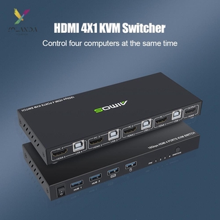 [yld]HDMI KVM Switch 4 Port 4K USB Switcher Splitter Box for Sharing Monitor