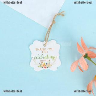 50pcs/pack DIY Gift Paper Tags Thank you Label Wedding Party Paper Hang Tags