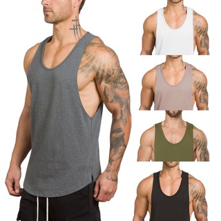 Men's Gyms Bodybuilding Fitness Muscle Sleeveless Singlet T-shirt Top Vest Tank