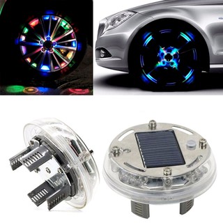 Solar Energy Auto Flash LED Car Wheel Hub Tire Tyre Valve Cap Light Lamp