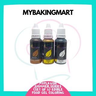 [Shop Malaysia] Myflavor Shimmer Series (Set of 3) Edible Food Gel Coloring