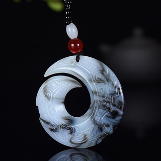 Natural Genuine Hetian Jade Recurrent Fate Year Good Luck Good Luck Comes Pendant Han Chinese Clothing Accessories Perso