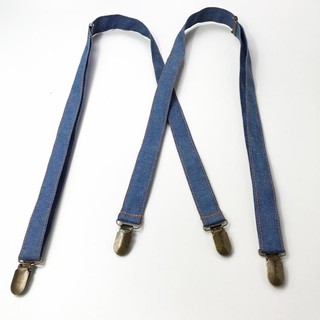 New denim fabric suspenders suspender belt sling clip suspender belt suspender accessories British style adjustable tide
