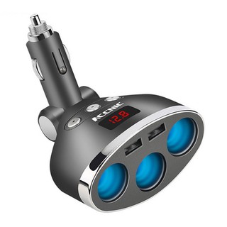 3 Ports Sockets 12/24V Car Charger Dual USB 3.1A Fast Car Phone Charger With LED Voltage Display