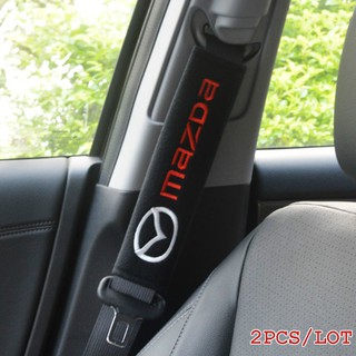 2pcs/set Universal Cotton Seat Belt Shoulder Pads Covers Emblems for Mazda