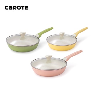 Carote Creamie Lite Extra Light Granite Frying Pan with Lid PFOA Free All Stove Applied