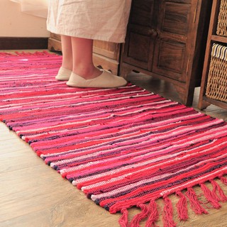Mediterranean cotton and linen carpet kitchen long floor cushion 地中海风棉麻地毯厨房长条地垫