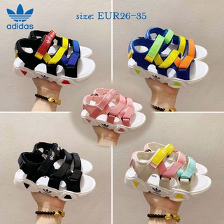 Adidas kids sandals House Original classic 3-strips clover Adjustable Velcro children breathable slip-ons easy-wear shoes for 2,3,4,5,6,7,8,9years old soft bottom non-slip comfortable Boys Girls light student causal beach slippers *Ready Stock*