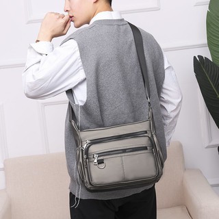 🌟Korea nylon waterproof men's business trip business casual shoulder bag Simple casual cross-body backpack Student versatile backpack new multi-compartment men's cross-body bag Fashion large-capacity business wallet male