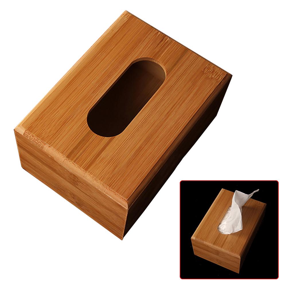 Bamboo Tissue Box,Wooden Holder for Home Office Decoration