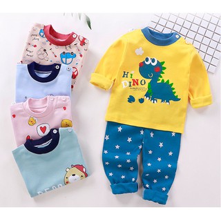2019 Autumn Long Sleeve Baby Boy Girl Clothes Cartoon Cotton Kids 2pcs Suit