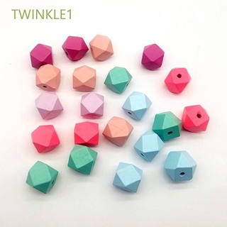 TWINKLE1 15mm Spacer Beads Wooden DIY Beads Mixed Cube 30 PCs Geometric for Jewelry Making/Multicolor