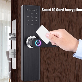 Becornce 4 in 1 Aluminum Alloy Fingerprint Unlock Digital Smart Door Lock Anti-Theft Security Lock Support Touch Password Keypad Card Fingerprint