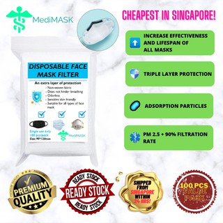 [READY LOCAL STOCK] 100 PCS MediMASK Disposable Face Mask Filter
