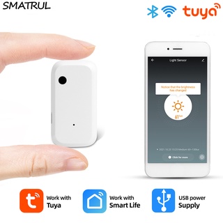 SMATRUL Tuya Wifi Light Sensor Smart Illuminance Brightness Detector Linkage Control Work With Breaker Switch Curtain Light Bulb