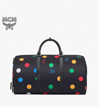 MCM Traveler Weekender Bag in Polka Dot Nylon