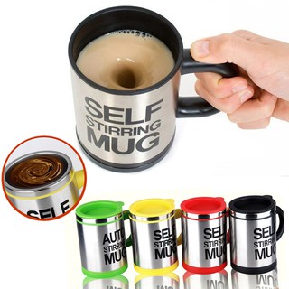 Stainless Steel Self Stirring Mug Auto Mixing Coffee Cup