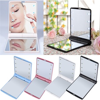 Hot LED Make Up Mirror Cosmetic Mirror Folding Compact Pocket Gift mirror