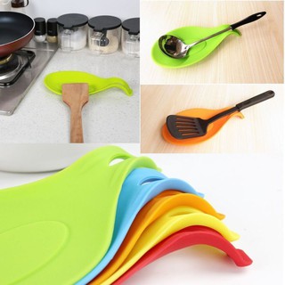 Heat Resistant Silicone Spoon Rest Cooking Home Spatula Holder Kitchen Utensil