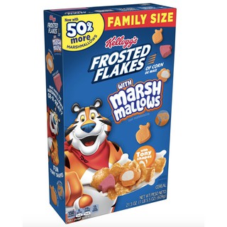 Kellogg's Frosted Flakes Breakfast Cereal, Original with Marshmallows, Family Size 21.5oz