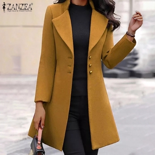 ZANZEA Women Long Sleeve Lapel Collar Casual Retro Loose Blazers