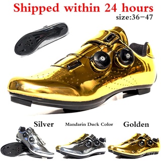 Wholesale Golden Cycling Shoes Spd Mountain Bike Shoes Riding Equipment Cycling Locking Shoes Racing Breathable Athletic Mtb Bike Shoes oksW