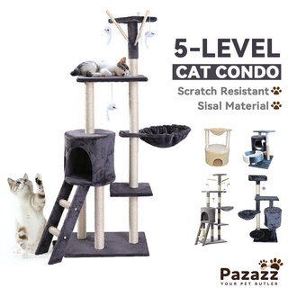 Pazazz 5-Level Cat Condo Tower Cat Tree Kitten House With Scratching Posts