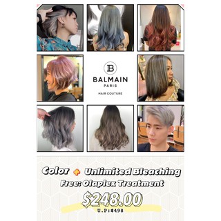 Balmain Hair Color + Unlimited Bleaching + Free Olaplex Hair Treatment (Discounted Digital Voucher)