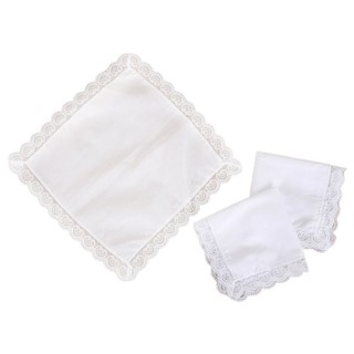25x25cm Women Plain White Square Handkerchiefs Napkin Hankies
