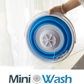 Fold-tub Mini Washing Machine Ultrasonic Cleaning Small Portable Washer USB Dormitory Mini Laundry Machine with Folding Barrel