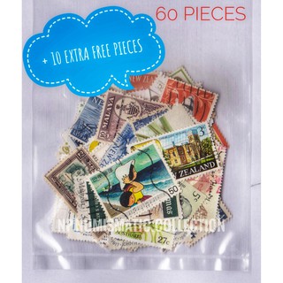 [ 60 + 10 WORLD USED STAMP ] World Postage Stamps 60 pieces FREE 10 PIECES