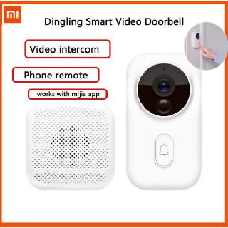 100% Original Xiaomi Dingling Smart Video Doorbell Enhanced Version AI Face Recognition Intercom 720P HD resolution works with Mi Mijia