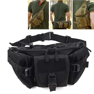 💘💘[Ready to Ship]Tactical Waist fanny Pack Multi-function Molle Belt waist Pouch bag Waterproof Outdoor Daily life Riding crossbody sling bag