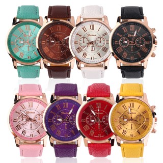 Fashion Unisex Color Original Women Men New PU Genuine Leather Watches