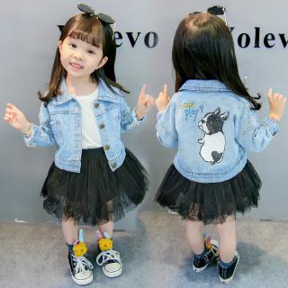 Spring Outerwear Girls Clothing Denim Jacket Cartoon Cotton Casual Coat Kids Baby Clothes