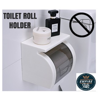 [10.10 PROMO]TOILET PAPER ROLL HOLDER WATERPROOF NO NEED DRILL(Local Seller Fast Delivery)