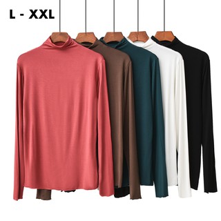 Turtle Neck High Neck Basic Long Sleeve Knit T Shirt Top (Muslim, Muslimah) (9 Colours Including Black, Red and Brown)