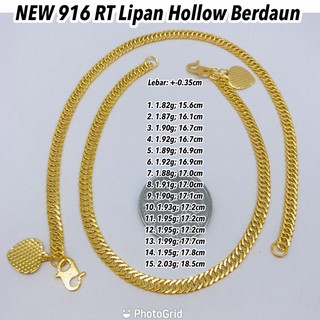 New GOLD 916 Hollow Centipede Hand Chain 6 Sept_