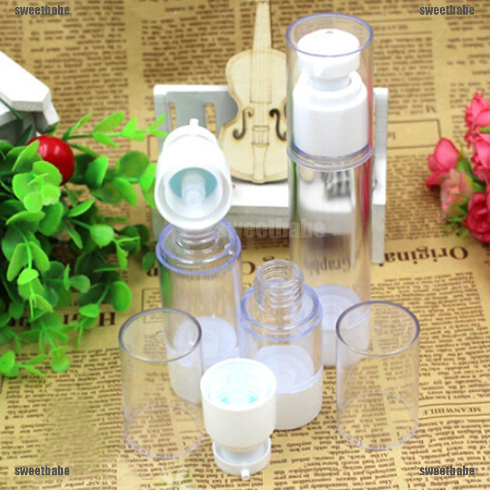 Mini Portable Airless Bottle Cosmetic 15ml 30ml Pump Cover Travel Skincare