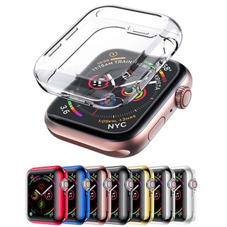 Full Coverage Soft TPU Bumper Cover with Transparent Screen Protector Compatible for Apple Watch Series 7/SE/6/5/4/3/2/1