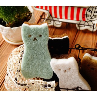 4 pcs/lot Japanese Cute Cat Model Sponge Dishwashing Decontamination Foam