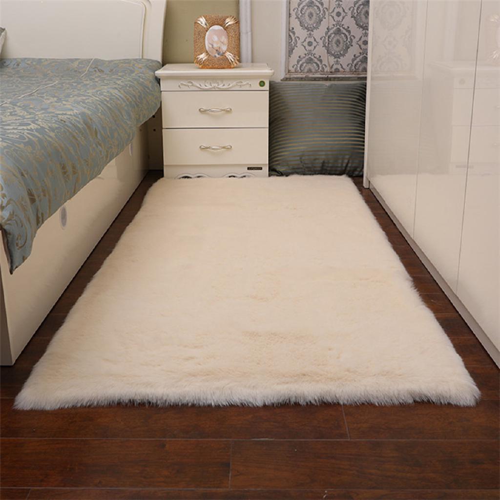 Ready Stoock 150x60cm Large Faux Wool Plush Rug Soft Shaggy Carpet Home Floor Area Mat Decor