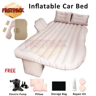 [Shop Malaysia] Light Inflatable Car Bed Car Air Mattress for Backseat Electric Air Pump Universal Travel Home Tilam Kereta - 2 Pillow