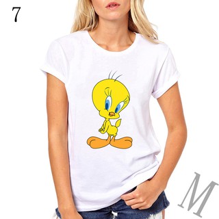 Looney Tunes Tweety Bird Women's T-Shirt Fashion White Summer61