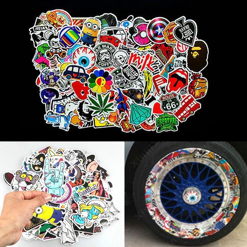 100 Pcs Stickers Bomb Graffiti Vinyl For Car Skate Skateboard Luggage Decal